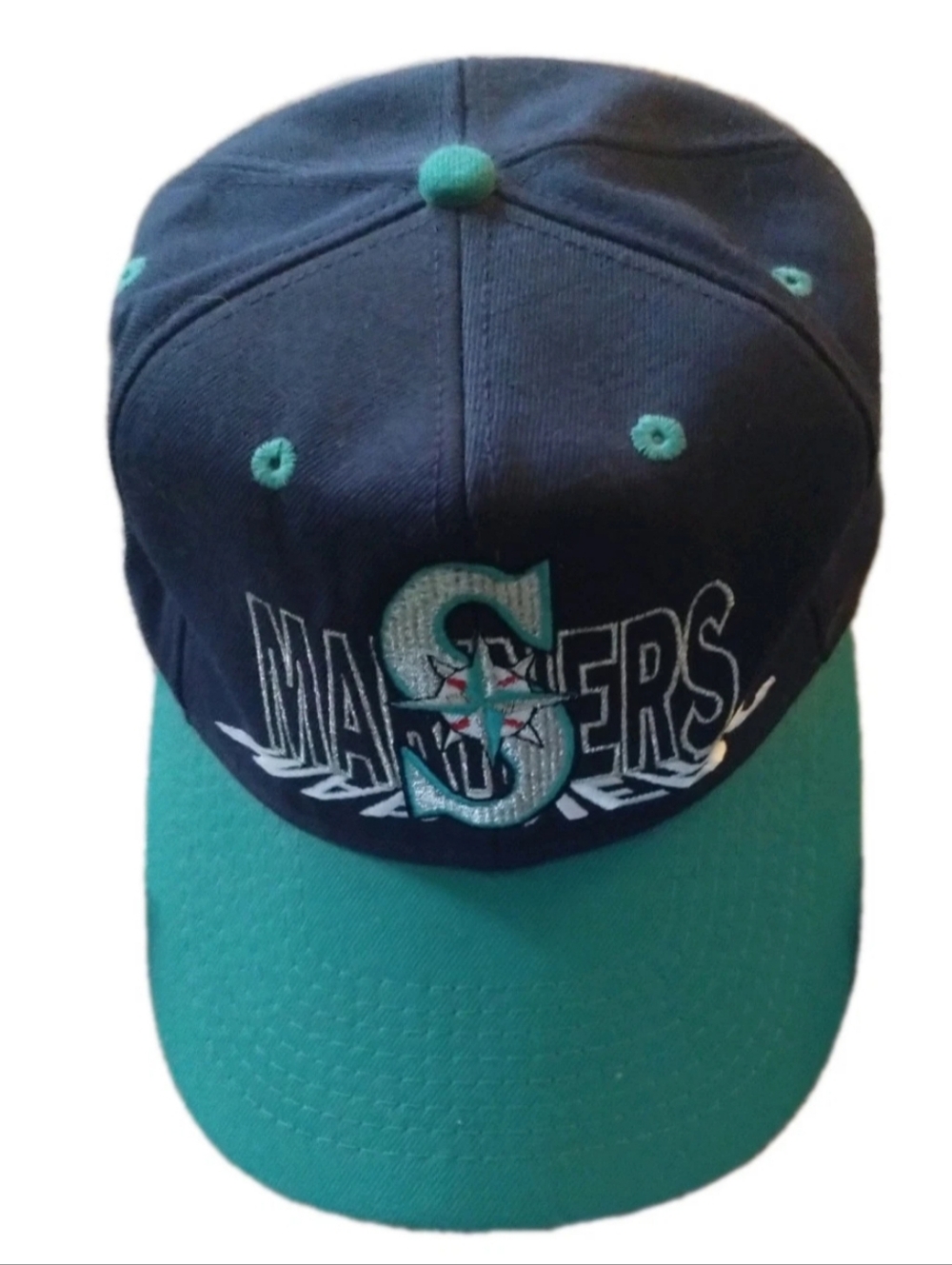 VTG Seattle Mariners Navy and Teal Snapback Hat